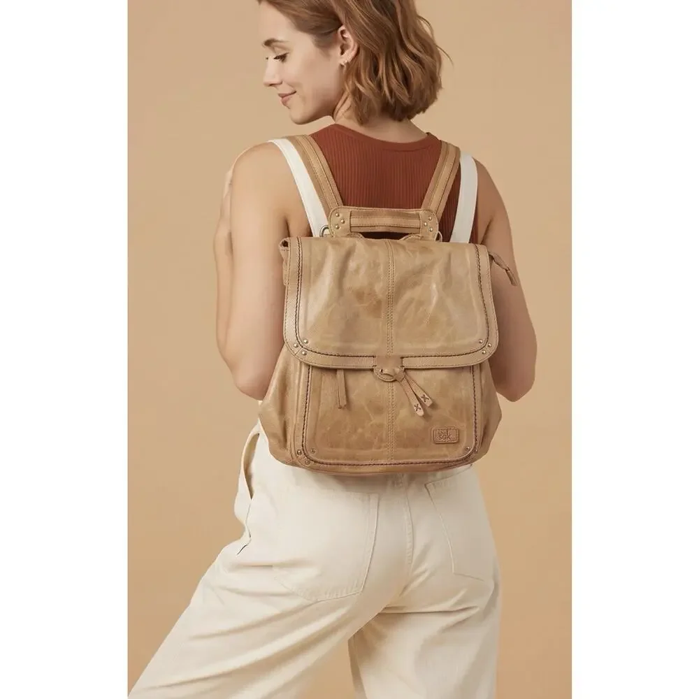 The Sak Ventura Leather Convertible Backpack Boho Messenger Shoulder Bag Flap